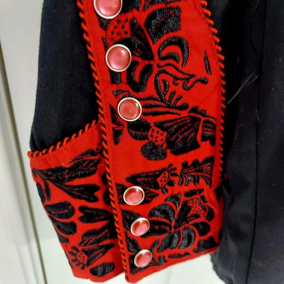 Vintage  Scully Gunfighter Men's Western Button Down Crimson w/caballero cuffs - Picture 7 of 15